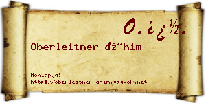 Oberleitner Áhim névjegykártya